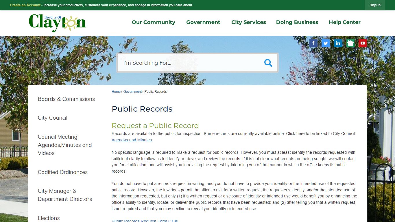 Public Records | Clayton, OH - Official Website